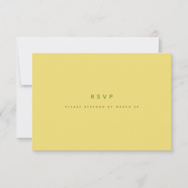 Cartons Réponse Modern Minimalist Lemon Yellow Wedding QR Code (Devant)