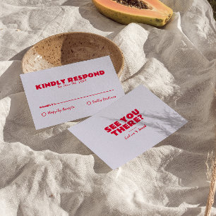 Cartons Réponse Moderne coloré rétro amusant Gras Mariage unique