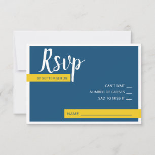 Cartons Réponse Moderne Contemporain bleu & jaune mariage minimal