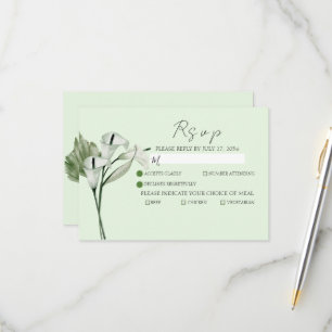 Cartons Réponse Moderne Elégant blanc Calla Lilies Mariage