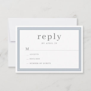 Cartons Réponse Moderne Elégant simple Dusty Mariage frontière ble