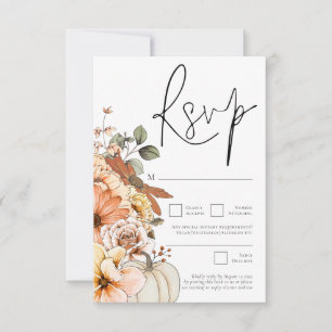 Cartons Réponse Moderne Florales d'automne Code QR Citrouille