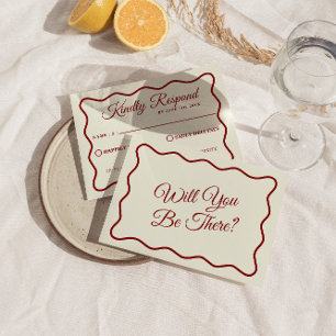 Cartons Réponse Moderne Gras Colorful Retro Funky Unique Mariage