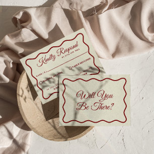 Cartons Réponse Moderne Gras ivoire Rétro Funky Mariage unique