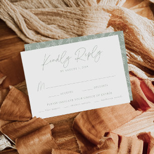 Cartons Réponse Moderne minimaliste Botanique Sage Green Repas Cho