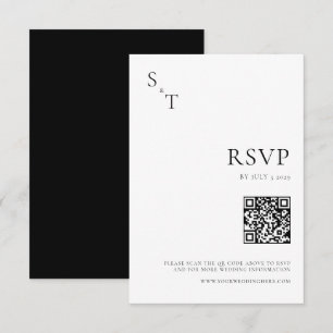 Cartons Réponse Moderne minimaliste Mariage noir et blanc