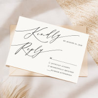 Moderne minimaliste noir Calligraphie Mariage de s