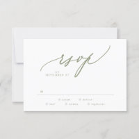 Moderne Sage Vert Blanc Simple Mariage