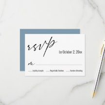 Moderne Simple Élégant Dos Mariage Bleu Poussiéreu