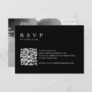 Cartons Réponse Moderne simple noir photo Mariage de code QR
