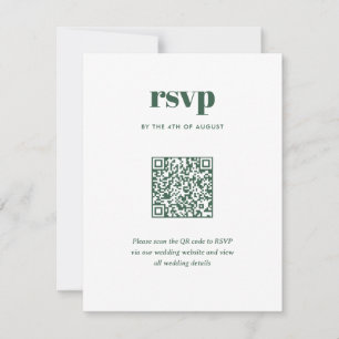Cartons Réponse Moderne vert tendance Mix Match Mariage QR Code