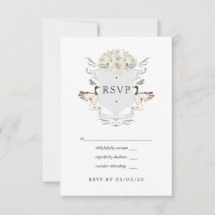 Cartons Réponse Monogram Crest Mariage Lakeside
