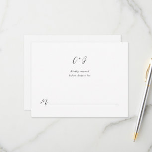 Cartons Réponse Monogramme de calligraphie nouvelle élégance