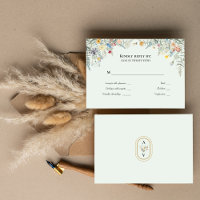 Monogramme de Mariage vert de Fleur sauvage simple