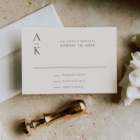 Monogramme gris crème moderne Mélange Mariage