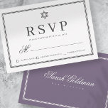 Cartons Réponse Monogramme moderne bat mitzvah sur cadre simple<br><div class="desc">Composé de simples lignes droites avec script cursif classique et typographie serif. Ces éléments sont simples,  intemporels et classiques. Il est conçu par Select Party Supplies,  exclusif pour Zazzle. Disponible ici : http://www.zazzle.com/store/selectpartysupplies</div>