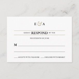 Cartons Réponse Monogrammes classiques - Réaction Or