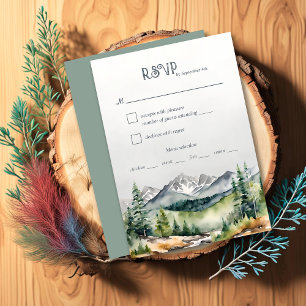 Cartons Réponse Montagnes Forêt Aventure Commence Rustique Mariage