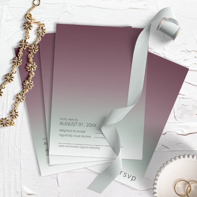 Cartons Réponse Mood Gradient Mariage Bourgogne Mist ID741 (Créateur téléchargé)