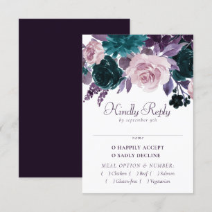 Cartons Réponse Moody Boho Arbre fleuri foncé de l'aubergine pou
