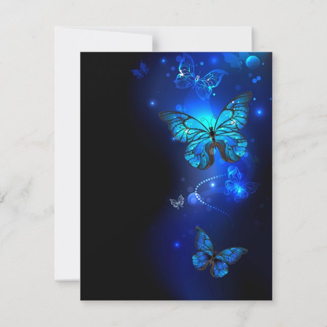 Cartons Réponse Morpho Butterfly in the Dark Background (Devant)