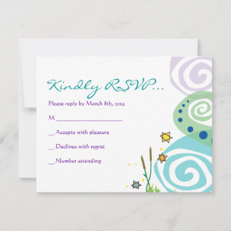 Cartons Réponse MOTHER NATURE SWIRL Bat Bar Mitzvah Répondre Card