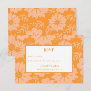 Cartons Réponse Motif à fleurs orange Fuzz Vintage rétro