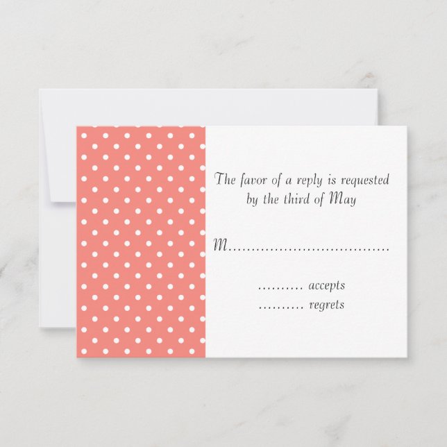 Cartons Réponse Motif à points Polka rose blanc et corail (Devant)