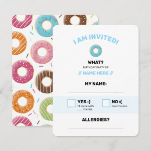 Cartons Réponse Motif de Donuts Colorés Rétro pour une Fête Amusan