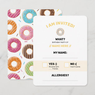Cartons Réponse Motif de Donuts Colorés Rétro pour une Fête Amusan