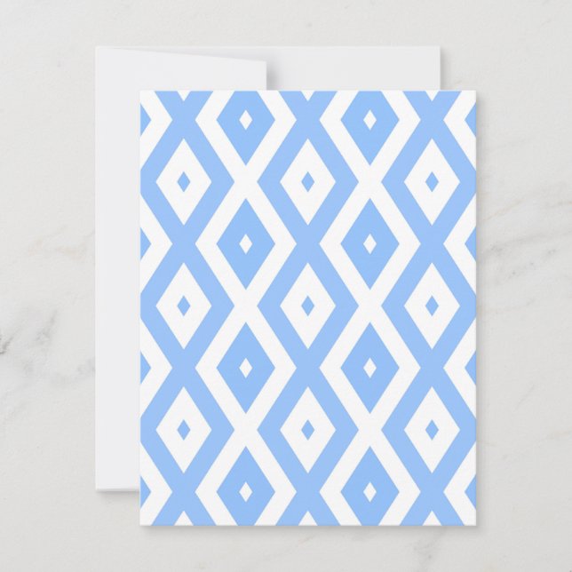 Cartons Réponse Motif diamant bleu et blanc (Devant)