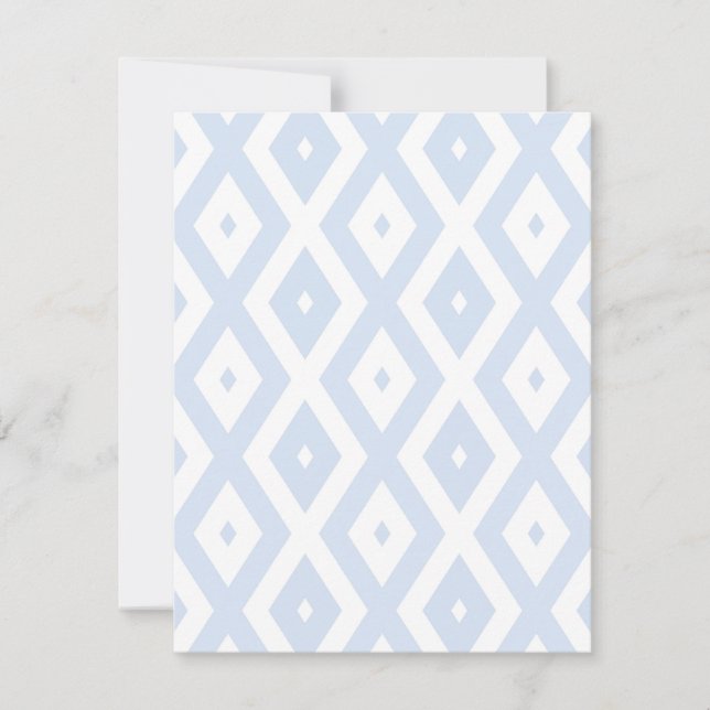 Cartons Réponse Motif diamant bleu pâle et blanc (Devant)