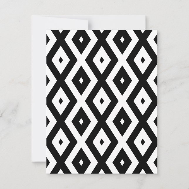Cartons Réponse Motif diamant noir et blanc (Devant)