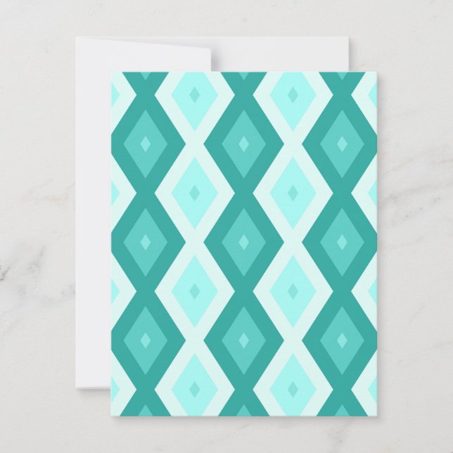 Cartons Réponse Motif diamant turquoise (Devant)