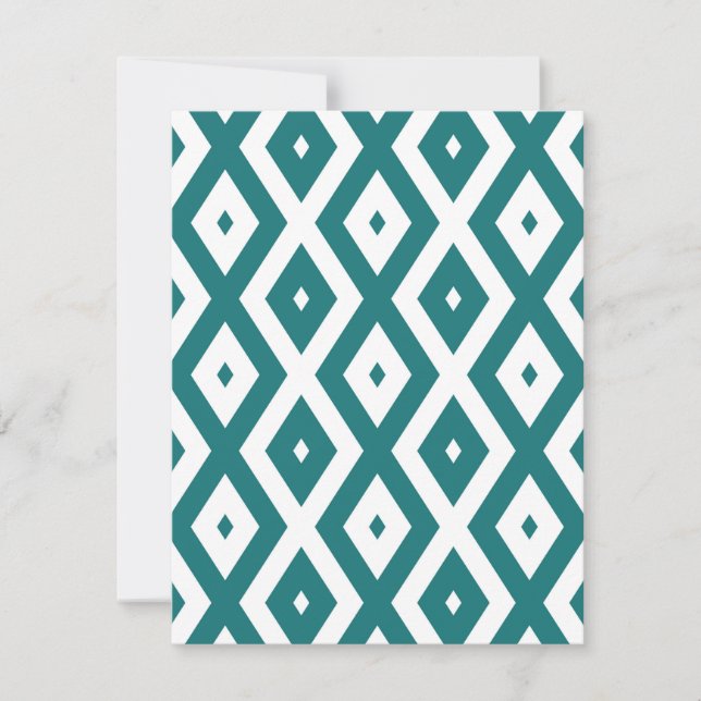 Cartons Réponse motif diamant turquoise et blanc (Devant)