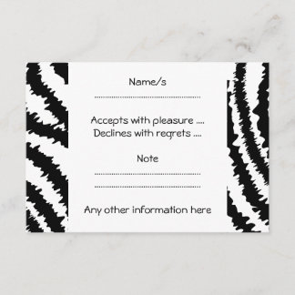 Cartons Réponse Motif d'impression Black Zebra.