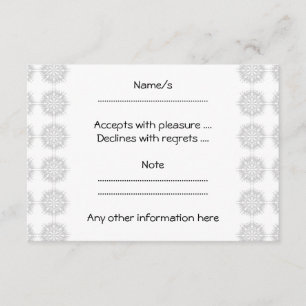 Cartons Réponse Motif élégant, gris-clair et blanc