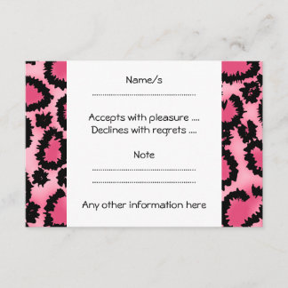 Cartons Réponse Motif Empreinte de léopard rose et noir.