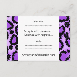 Cartons Réponse Motif Empreinte de léopard violet et noir.