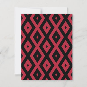 Cartons Réponse Motif en diamant rouge et noir