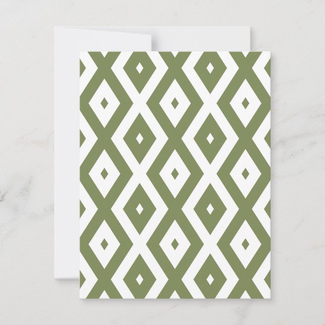 Cartons Réponse Motif en diamant vert et blanc (Devant)