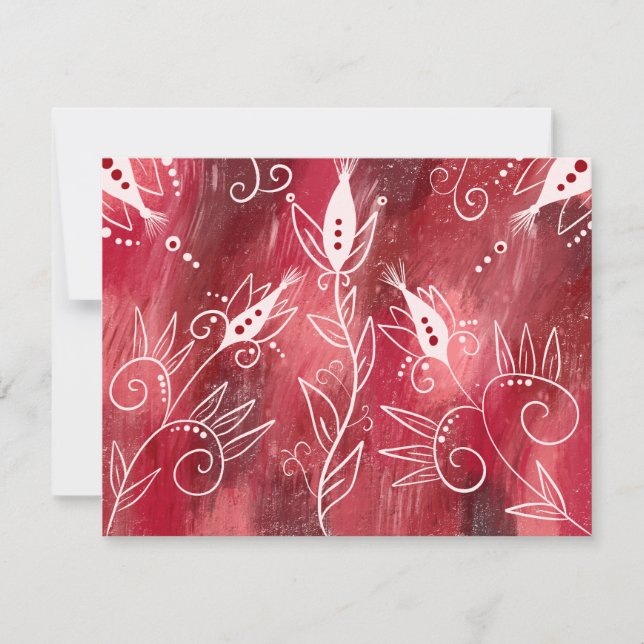 Cartons Réponse Motif Floral Rouge Et Blanc (Devant)