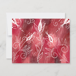 Cartons Réponse Motif Floral Rouge Et Blanc