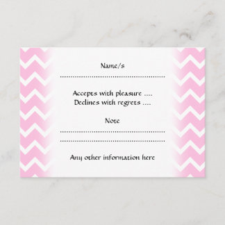 Cartons Réponse Motif Zigzag rose pâle et blanc.