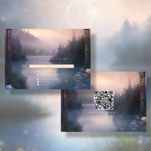 Cartons Réponse Mountain Lake Forest Stars Ethereal Rustic Mariage