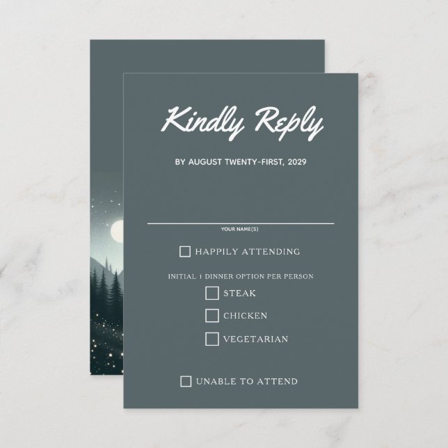 Cartons Réponse Mountain Magic Food Choix (Devant / Derrière)