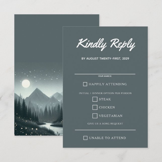 Cartons Réponse Mountain Magic Food Choix (Devant / Derrière)