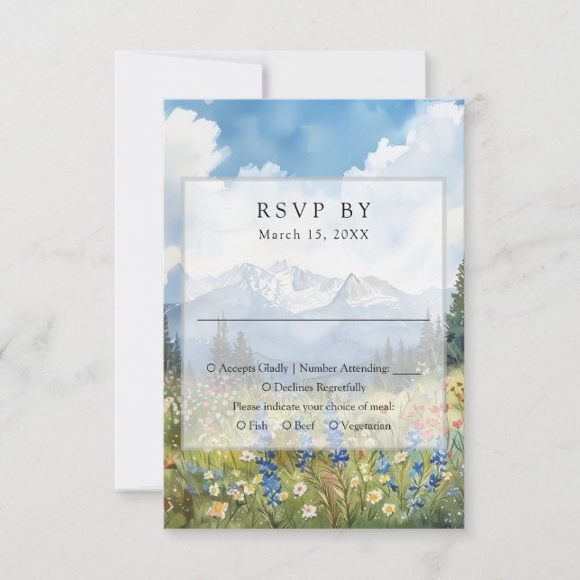 Cartons Réponse Mountain Wildflower Floral Meadow Wedding (Devant)