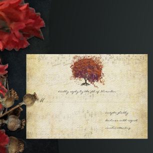 Cartons Réponse Musical Or Plume De Prunier Cœur Feuille Arbre Mar