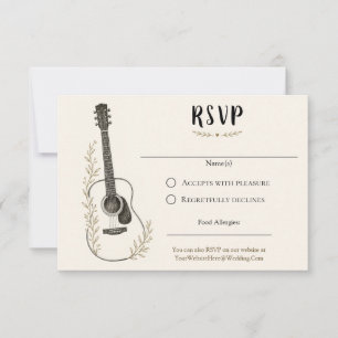 Cartons Réponse Musique de guitare Couleurs neutres Mariage